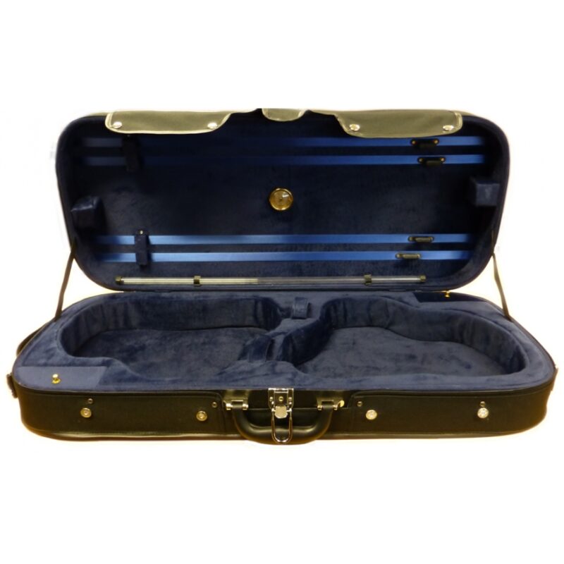 CUSTODIA DOPPIO VIOLINO NERA INTERNO BLU