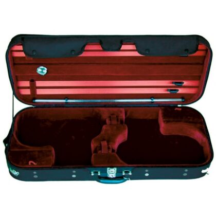 CUSTODIA DOPPIO VIOLINO NERA INTERNO ROSSO